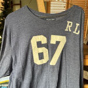 Vintage Polo Jeans Ralph Lauren Shirt Men XXL Blue StitcH RL 67 SIX SEVEN TREND